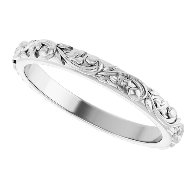 Floral Anniversary Band For Her