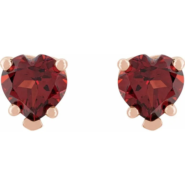 Garnet Pattern Stud Earrings for Women