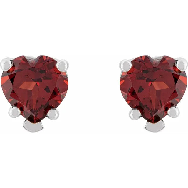 Garnet Pattern Stud Earrings for Women