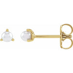 Load image into Gallery viewer, 3 Prong Pearl Stud Earrings
