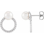 Load image into Gallery viewer, Akoya Cultured Pearl Curb Chain Earrings
