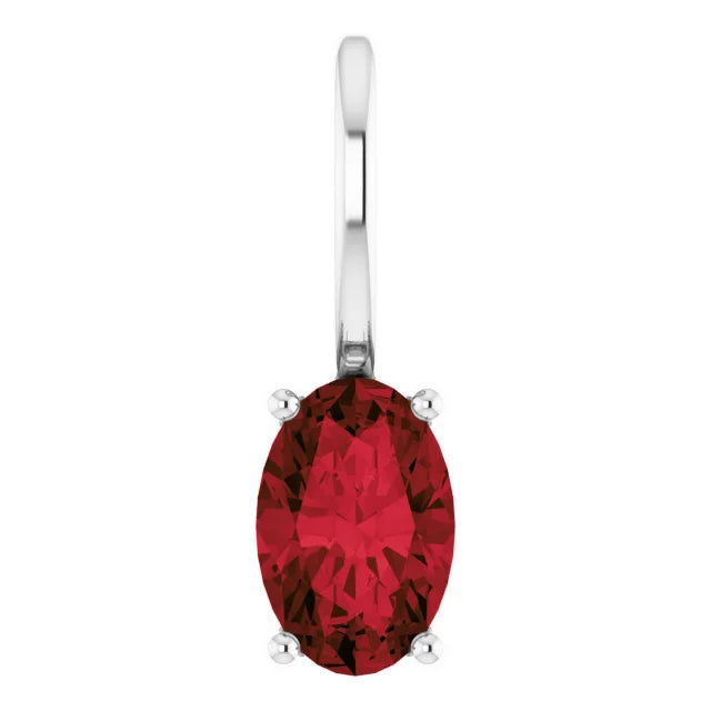 Garnet Birthstone Charm Pendant