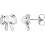 Load image into Gallery viewer, Minimalist Design Cultured Freshwater Pearl Earrings
