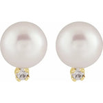 Load image into Gallery viewer, Stylish Pearl Earrings Design- 14k Yellow Gold
