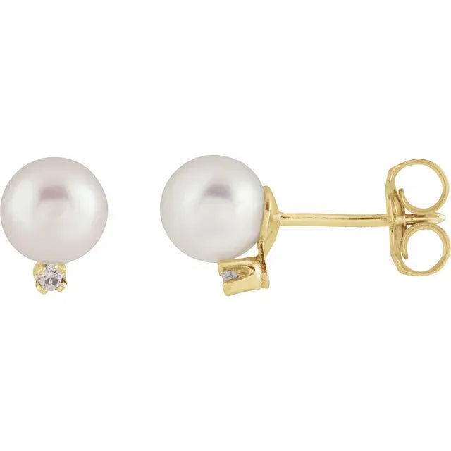 Stylish Pearl Earrings Design- 14k Yellow Gold