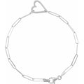 Valentines Day Gifts for Women: Open Heart Paperclip Chain Bracelet