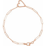 Load image into Gallery viewer, Valentines Day Gifts for Women: Open Heart Paperclip Chain Bracelet
