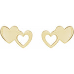 Load image into Gallery viewer, Silver Double Heart Earrings for Anniversary Gifting
