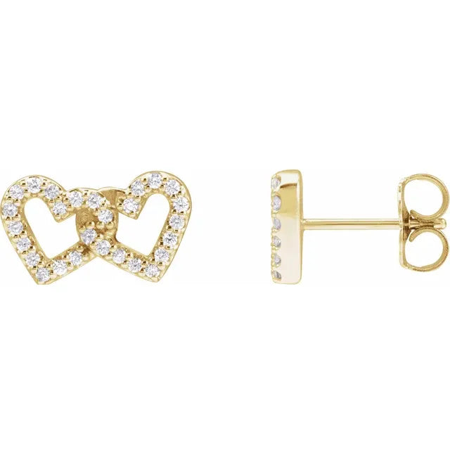 Valentine’s Special Gift: Diamond Open Heart Stud Earrings