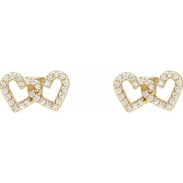 Valentine’s Special Gift: Diamond Open Heart Stud Earrings