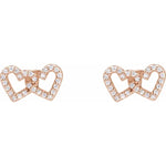 Load image into Gallery viewer, Valentine’s Special Gift: Diamond Open Heart Stud Earrings
