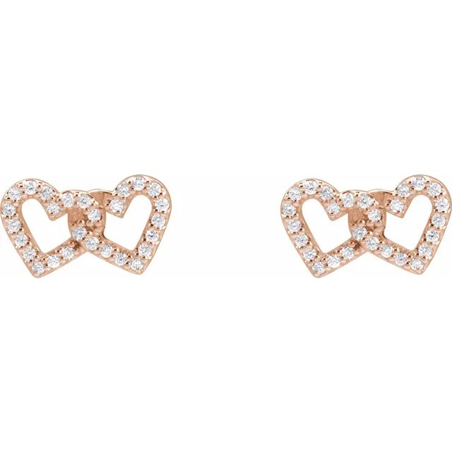 Valentine’s Special Gift: Diamond Open Heart Stud Earrings