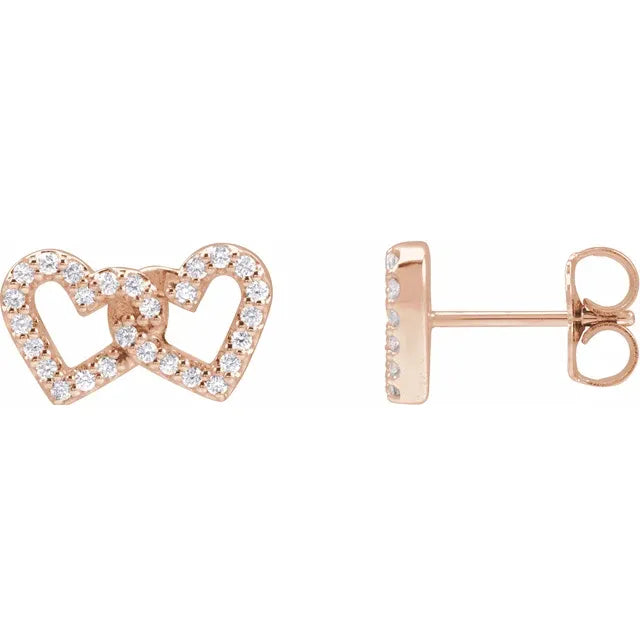 Valentine’s Special Gift: Diamond Open Heart Stud Earrings