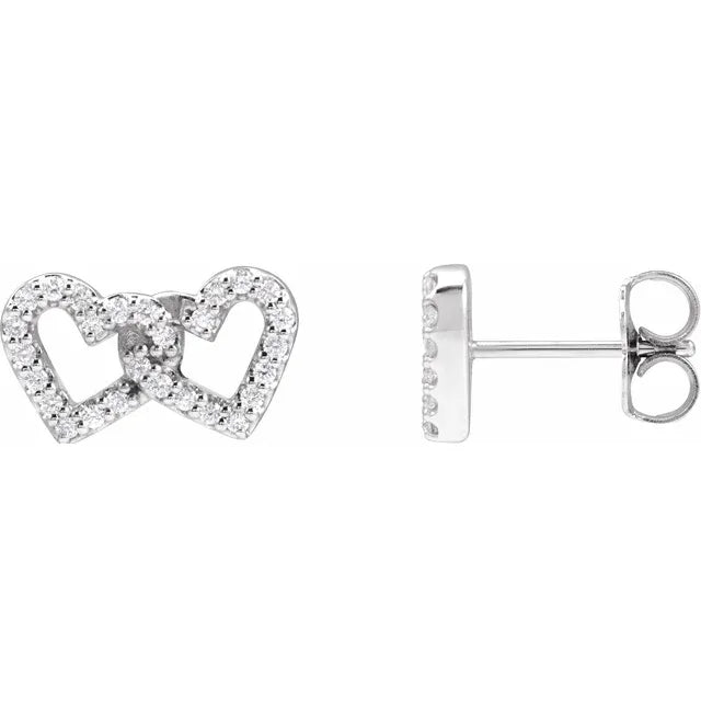 Valentine’s Special Gift: Diamond Open Heart Stud Earrings