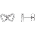 Valentine’s Special Gift: Diamond Open Heart Stud Earrings