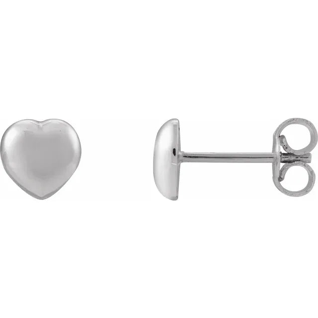 Silver Jewellery for Women: Polished Heart earrings