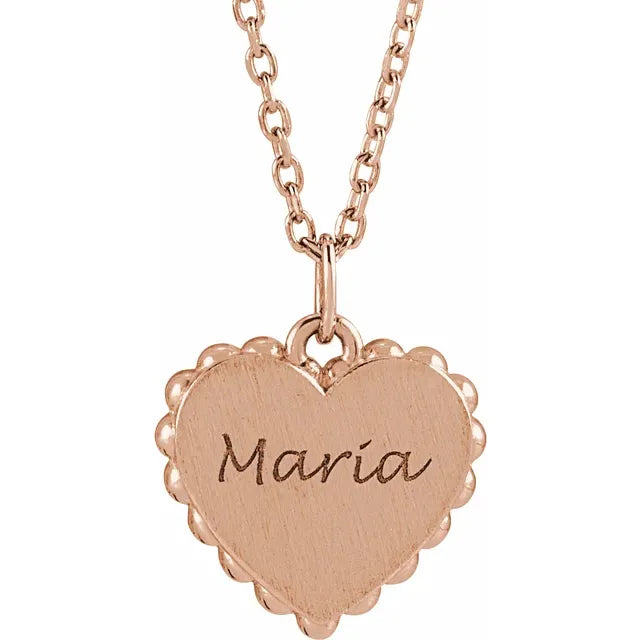 Engravable Heart Necklace for Women