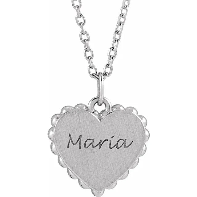 Engravable Heart Necklace for Women