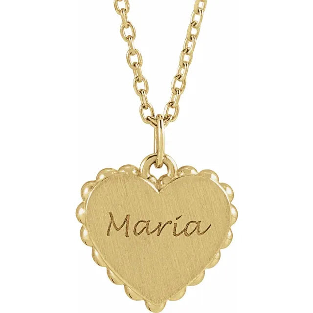 Engravable Heart Necklace for Women