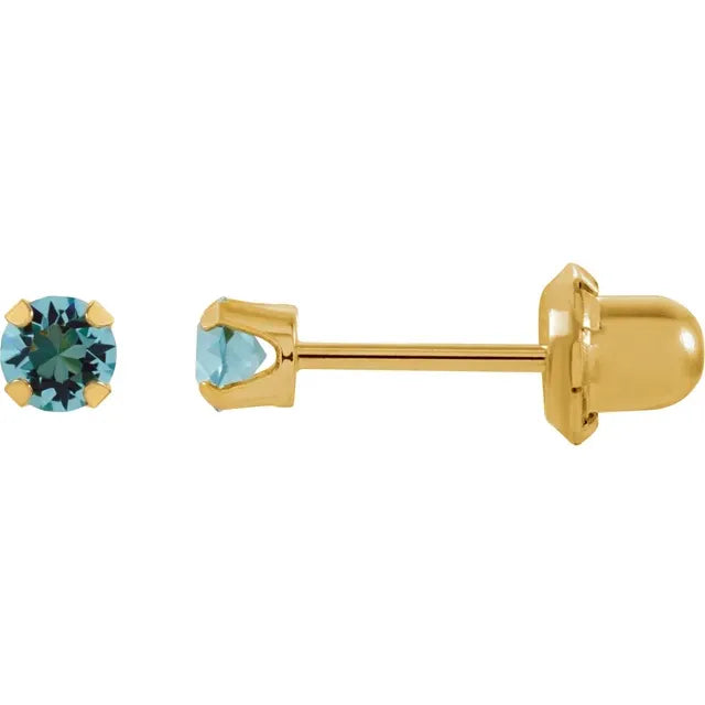 Aquamarine Imitation Stud Earrings