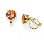 Load image into Gallery viewer, Cz Solitaire Champagne Earrings
