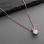 Load image into Gallery viewer, Rose Gold Double-Loop Top Pendant Necklace
