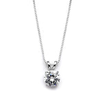 Load image into Gallery viewer, White Gold Double-Loop Top Pendant Necklace
