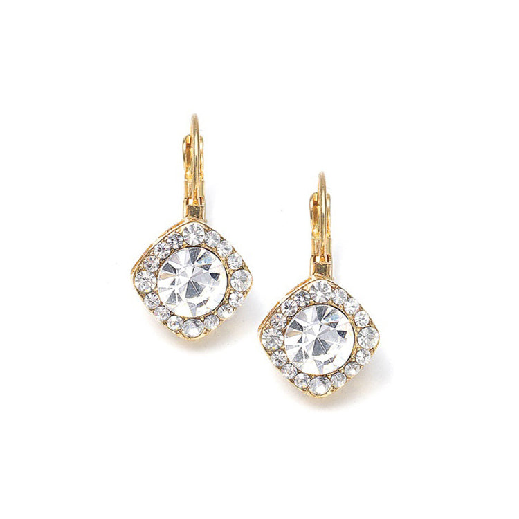 Crystal Solitaire Drop Earrings