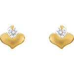 Load image into Gallery viewer, Imitation 14k Yellow Gold Heart Earrings
