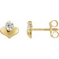 Imitation 14k Yellow Gold Heart Earrings