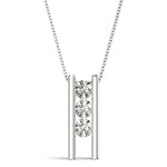 Load image into Gallery viewer, 3 Stone Bezel Diamond Pendant For Women
