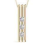 Load image into Gallery viewer, Slender 3 Stone Gold Pendant For Women
