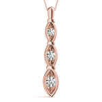 Load image into Gallery viewer, Three Stone Round Diamond Gold Pendant For Women
