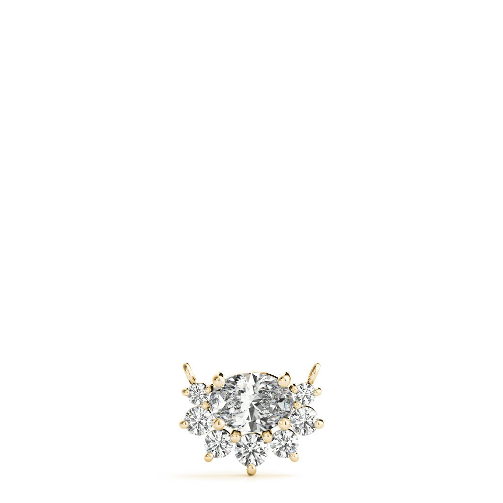 Oval Halo Diamond Pendant for Women