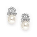 Pearl & Cubic Zirconia Clip-On Earring