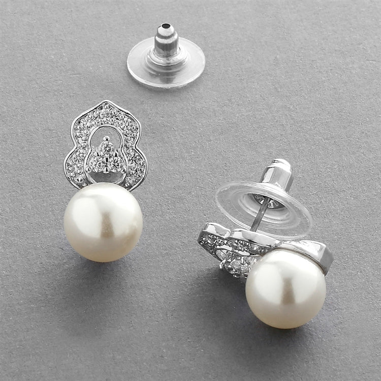 Pearl & Cubic Zirconia Clip-On Earring