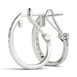 Load image into Gallery viewer, J Hoop Round Diamond Earrings For Women
