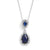 Cubic Zirconia & Blue Sapphire Pendant Necklace