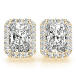 Load image into Gallery viewer, Emerald Cut Diamond Halo Earrings
