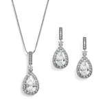 Load image into Gallery viewer, Pear Shaped Wedding Necklace And Earrings Set
