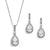 Pear Shaped Wedding Necklace And Earrings Set