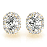 Load image into Gallery viewer, Oval Diamond Halo Earrings
