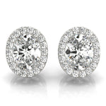 Load image into Gallery viewer, Oval Diamond Halo Earrings
