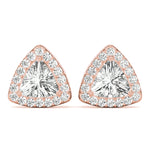 Load image into Gallery viewer, Trillion Cut Halo Diamond Earrings
