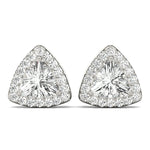 Load image into Gallery viewer, Trillion Cut Halo Diamond Earrings
