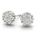 Load image into Gallery viewer, Classic Round Cluster Lab Grown Diamond Earrings
