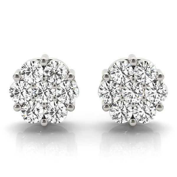 Classic Round Cluster Lab Grown Diamond Earrings