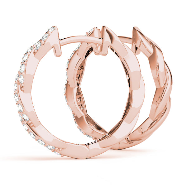 Twisted Diamond Hoop Earrings For Women
