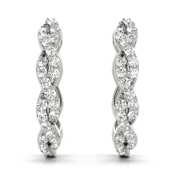 Twisted Diamond Hoop Earrings For Women