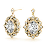 Load image into Gallery viewer, Oval-Shaped Halo Fashion Earrings
